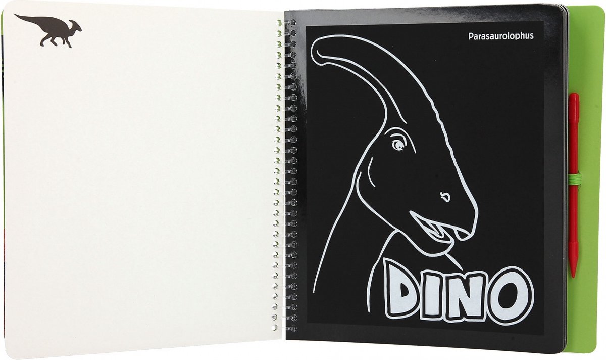 Dino World scratchboek Magic jongens 20 x 19,5 x 2 cm - Zwart