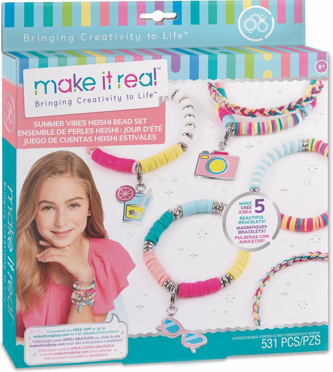 make it real bedelarmbanden Summer Vibes Heishi meisjes 528 delig