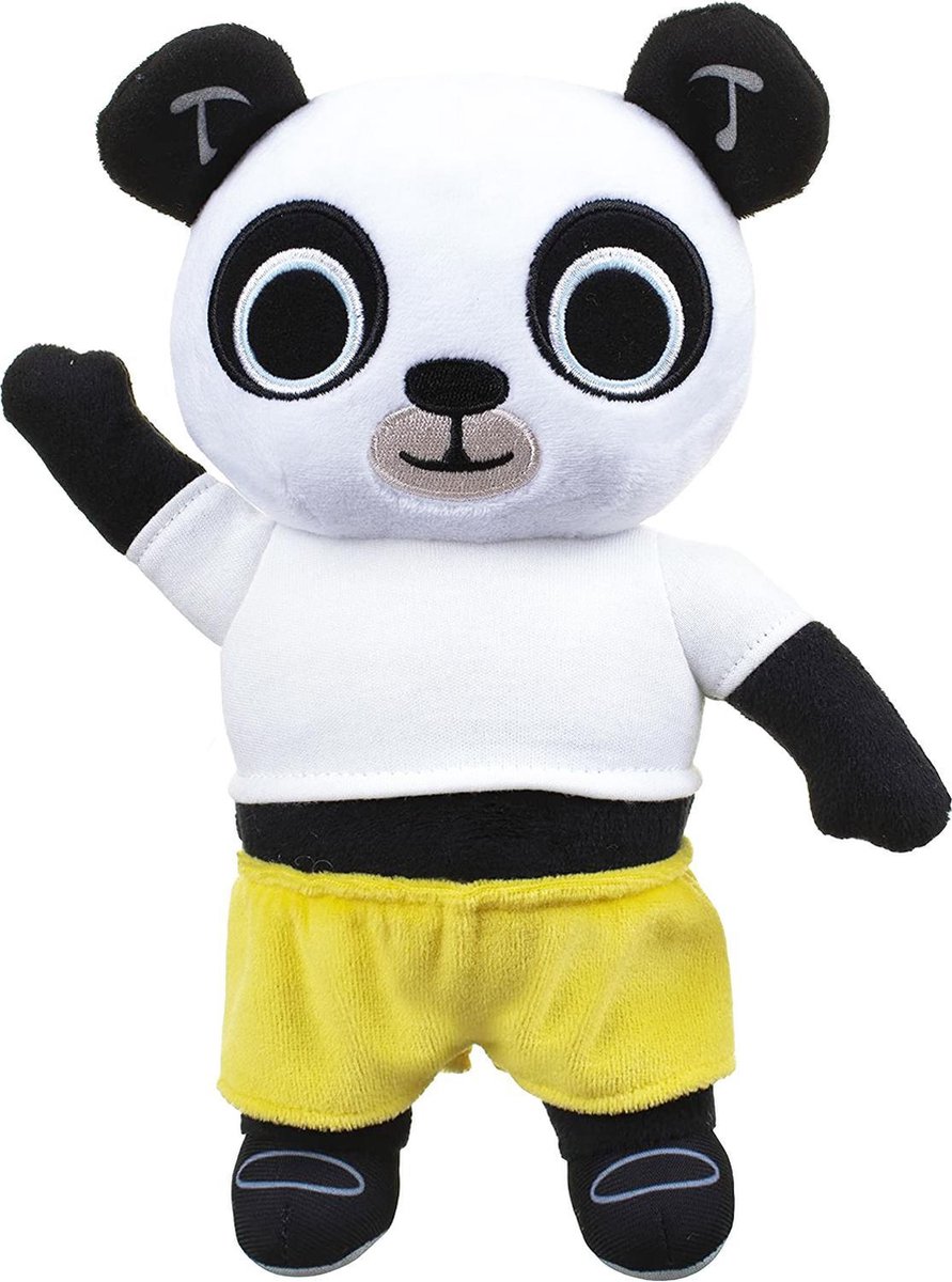 Bing knuffelpanda Pando junior 30 cm pluche zwart/wit/geel