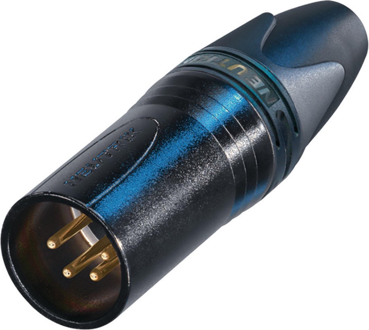 Neutrik NC4MXX-B XLR kabeldeel 4p male zwart, verguld