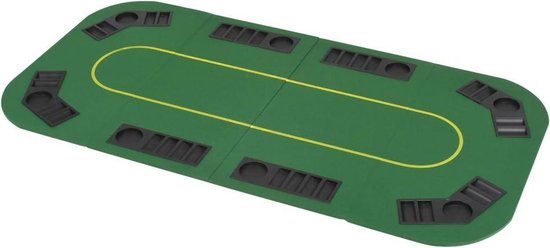 Vidaxl Poker Tafelblad Voor 8 Spelers 4-voudig Inklapbaar - Groen