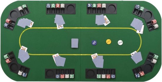 Vidaxl Poker Tafelblad Voor 8 Spelers 4-voudig Inklapbaar - Groen