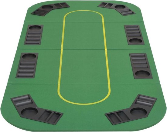 Vidaxl Poker Tafelblad Voor 8 Spelers 4-voudig Inklapbaar - Groen