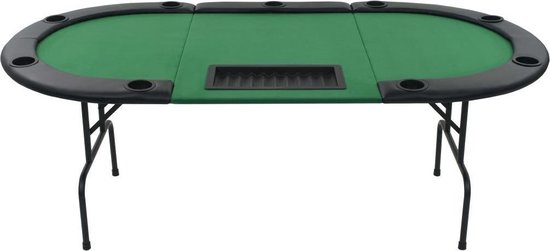 Vidaxl Pokertafel Voor 9 Spelers Ovaal 3-voudig Inklapbaar - Groen