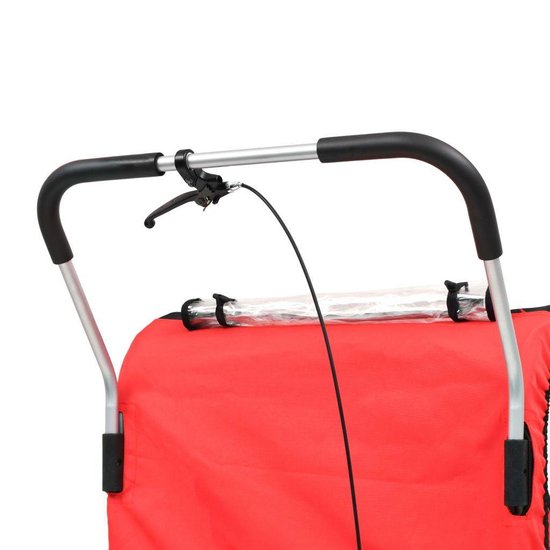 Vidaxl Fietskar Voor Kinderen En Wandelwagen 2-in-1 Zwart En - Rood