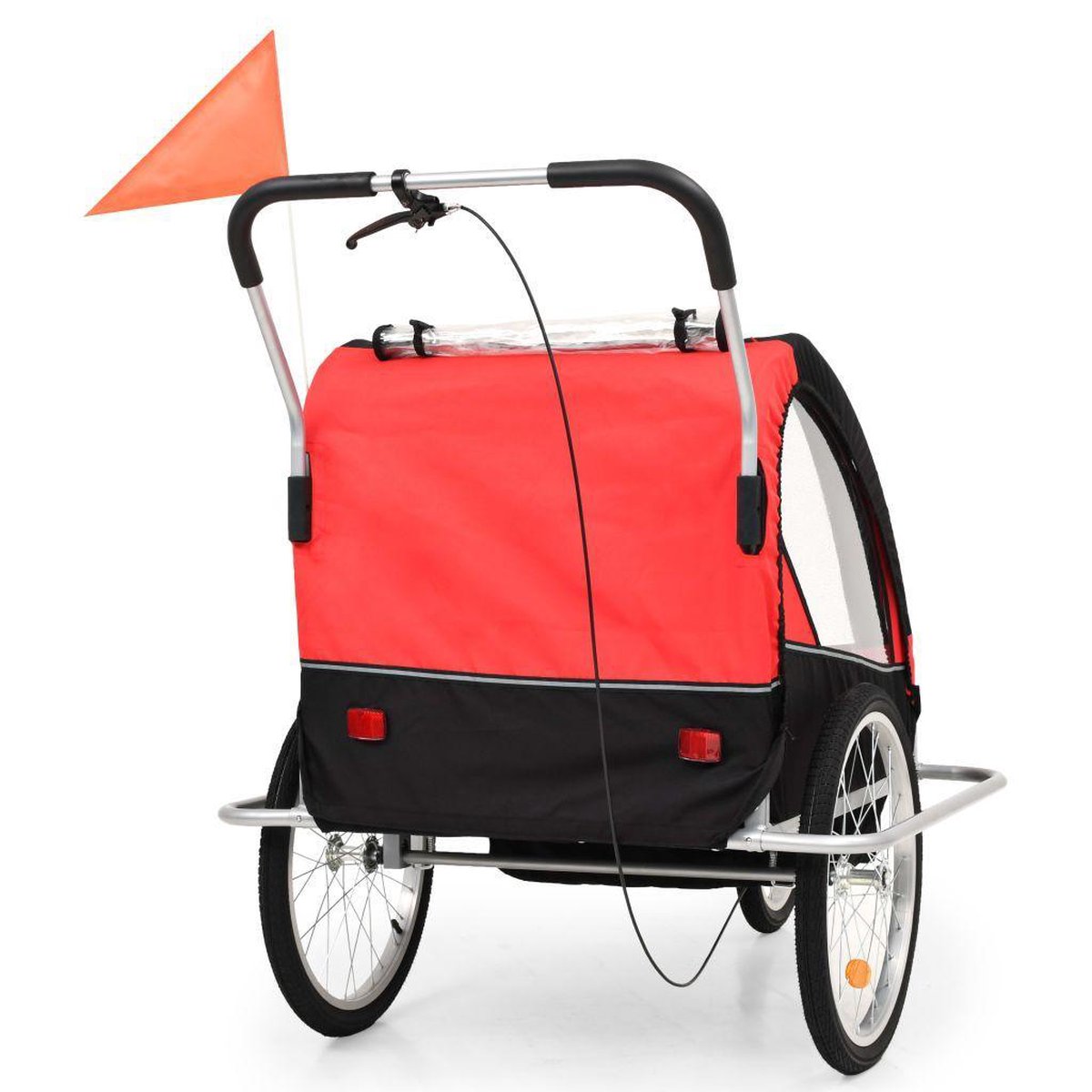 Vidaxl Fietskar Voor Kinderen En Wandelwagen 2-in-1 Zwart En - Rood