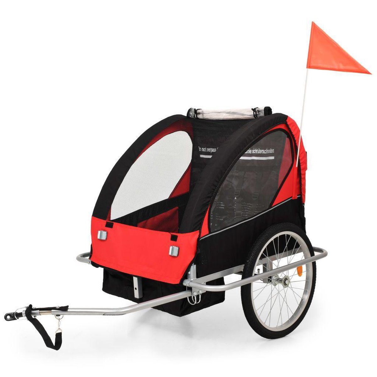 Vidaxl Fietskar Voor Kinderen En Wandelwagen 2-in-1 Zwart En - Rood