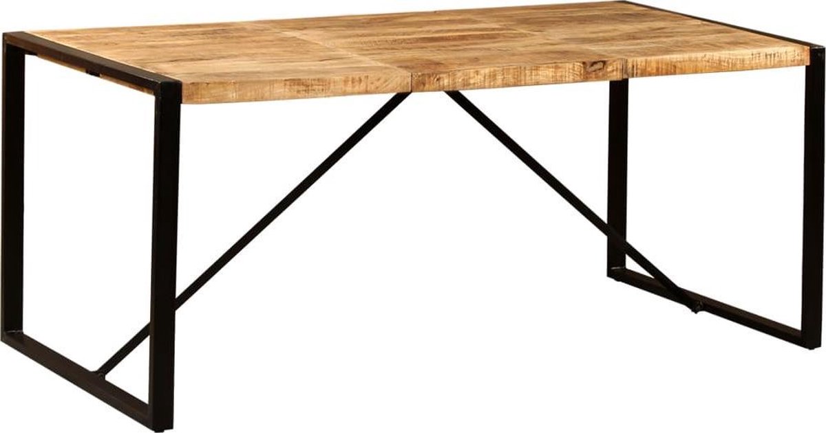 Vidaxl Eettafel 180 Cm Massief Ruw Mangohout - Marrón