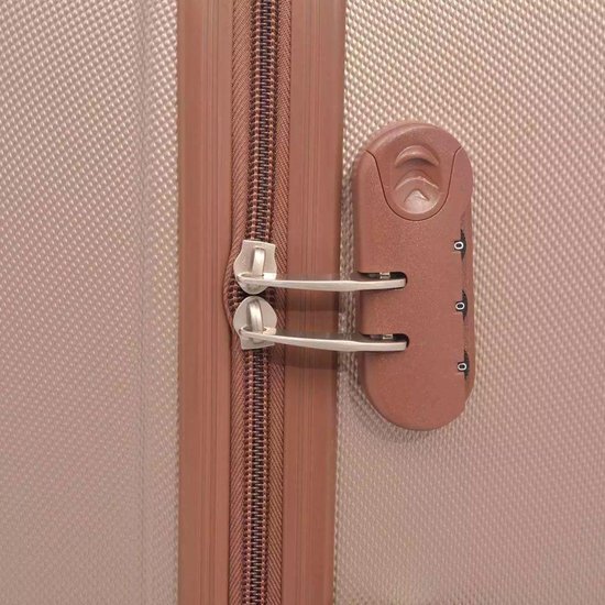 Vidaxl Harde Rolkoffer Set Champagnekleurig 4-dlg - Roze