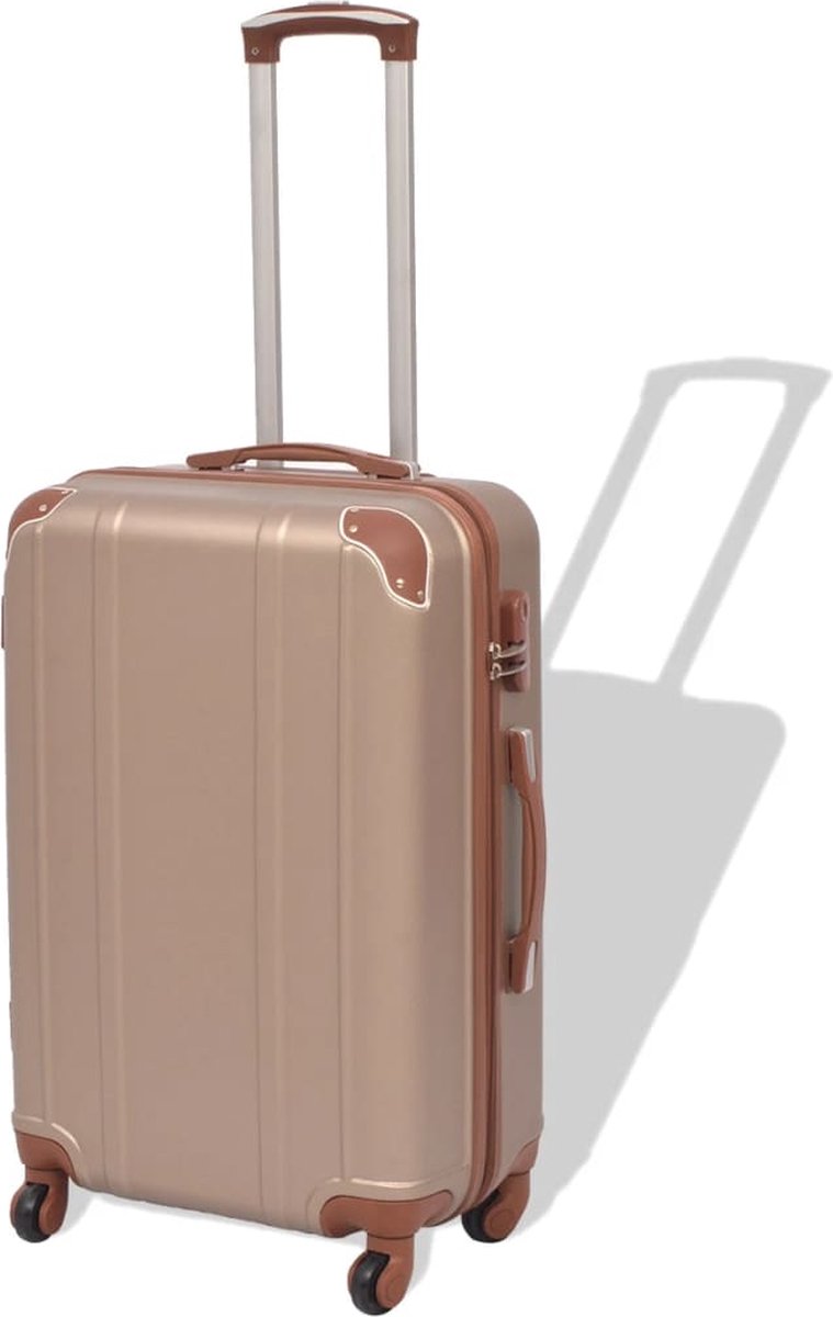 Vidaxl Harde Rolkoffer Set Champagnekleurig 4-dlg - Roze