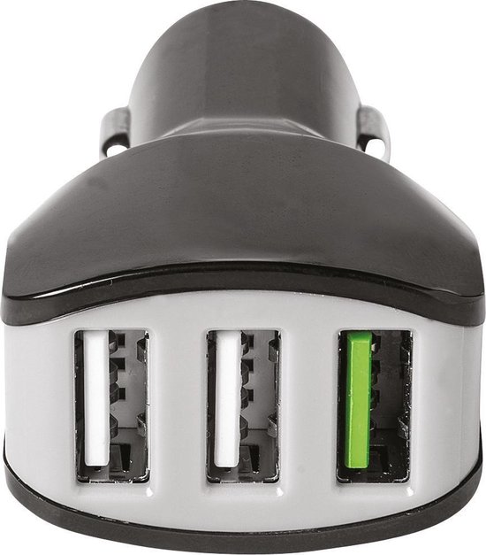 Celly Autolader 3 Usb-poorten 12/24v 4.4a - Zwart