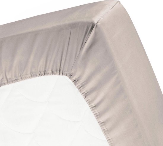 Cinderella Basic Percaline Katoen Topper Hoeslaken - 100% Percaline Katoen - Lits-jumeaux (180x220 Cm) - Taupe - Bruin