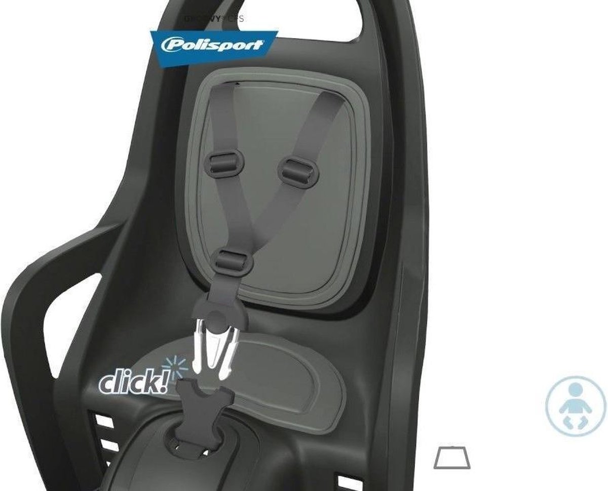 Polisport Fietszitje Achter Groovy Maxi Dragerbevestiging/ - Zwart