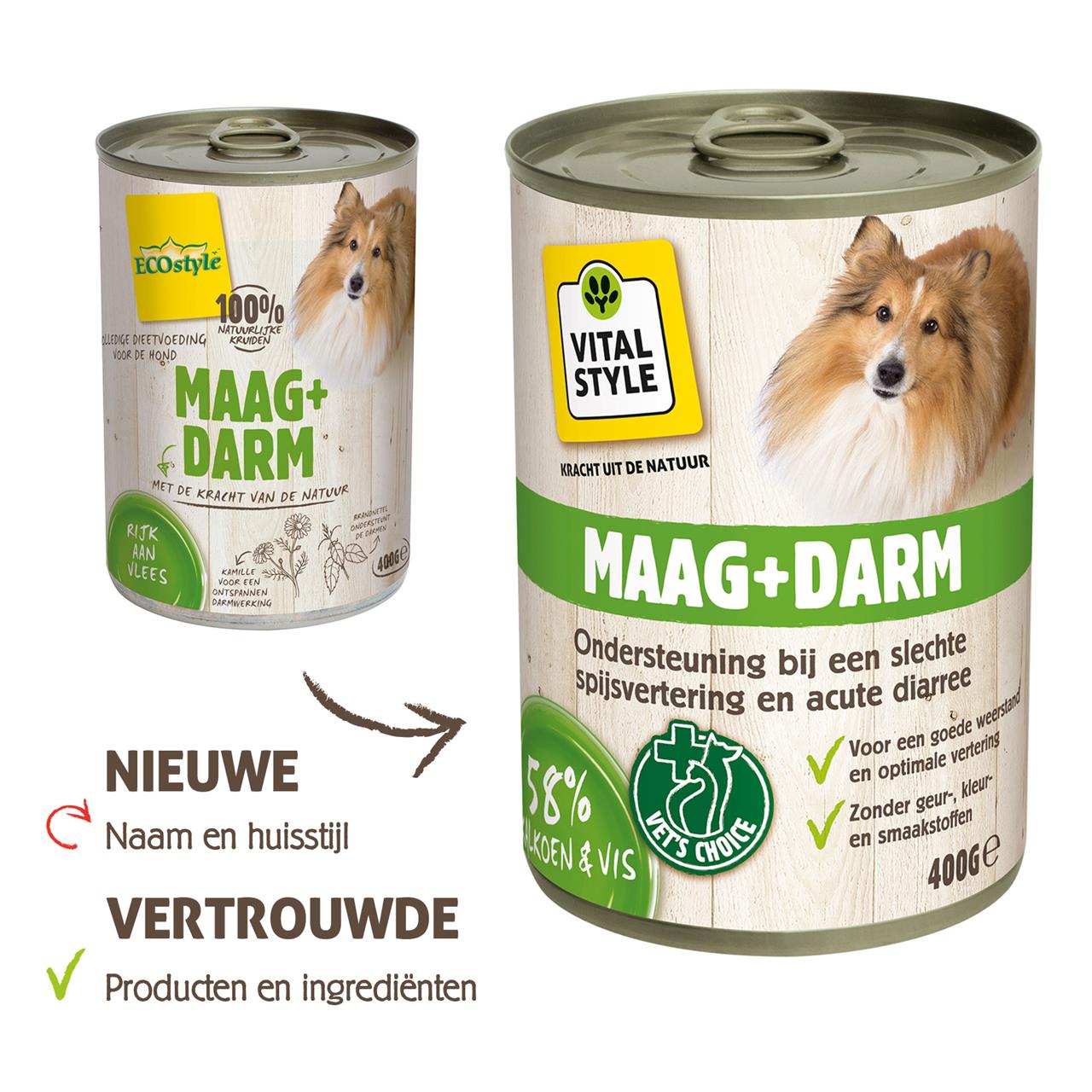 ECOStyle Blik Vitaal Vlees Maag + Darm - Hondenvoer - 400 g