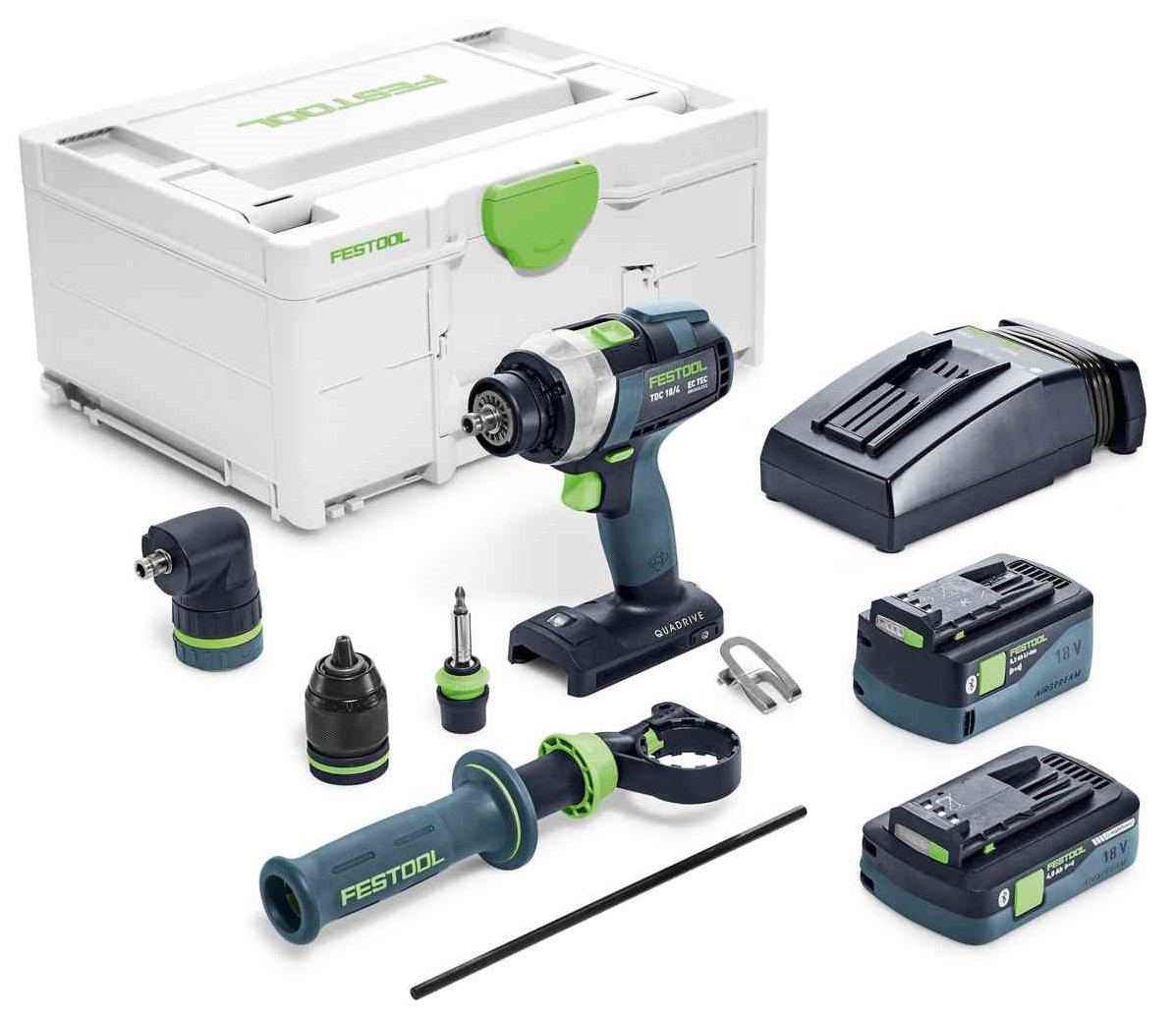 Festool TDC 18/4 5,2/4,0 I-Set Accu-schroefboormachine | QUADRIVE