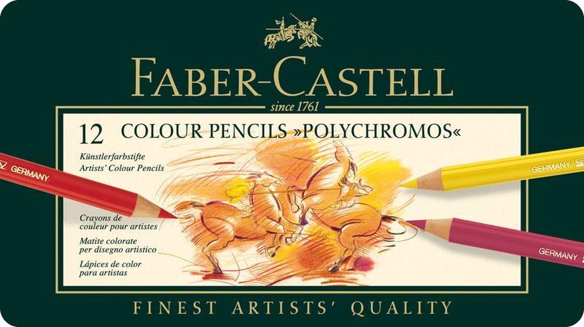 Faber Castell Kleurpotlood Faber-castell Polychromos Etui à 12 Stuks - Wit