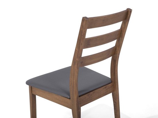 Beliani Modesto Eetkamerstoel Set Van 2 Rubberhout 43 X 48 Cm - Bruin