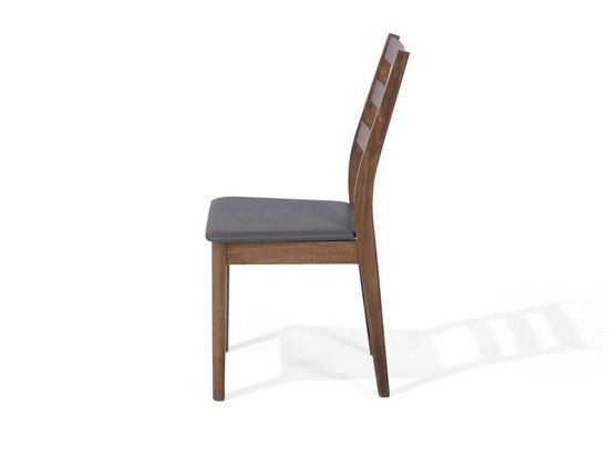 Beliani Modesto Eetkamerstoel Set Van 2 Rubberhout 43 X 48 Cm - Bruin