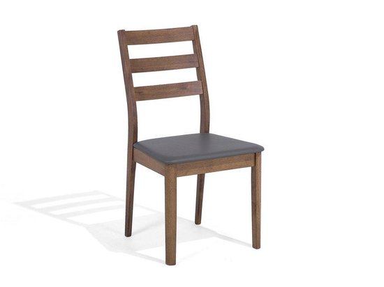 Beliani Modesto Eetkamerstoel Set Van 2 Rubberhout 43 X 48 Cm - Bruin
