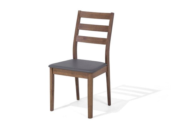 Beliani Modesto Eetkamerstoel Set Van 2 Rubberhout 43 X 48 Cm - Bruin