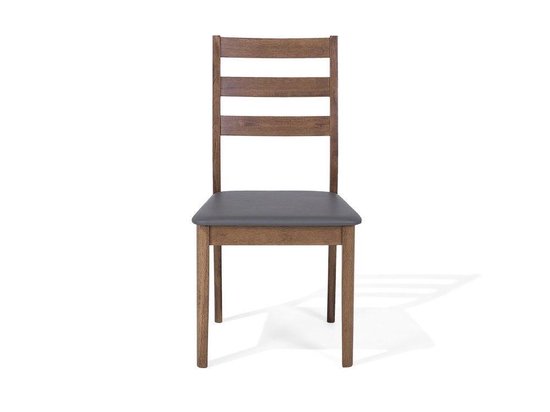 Beliani Modesto Eetkamerstoel Set Van 2 Rubberhout 43 X 48 Cm - Bruin