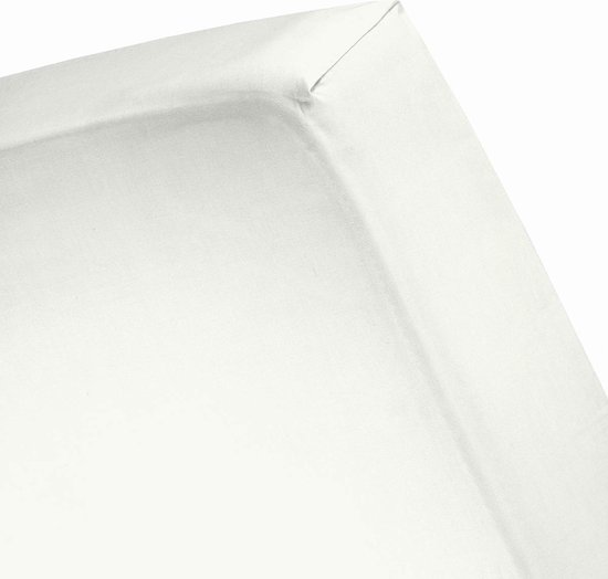 Cinderella Satijn Split-topper Hoeslaken - 100% Katoen-satijn - Lits-jumeaux (180x200 Cm) - Ivory - Beige