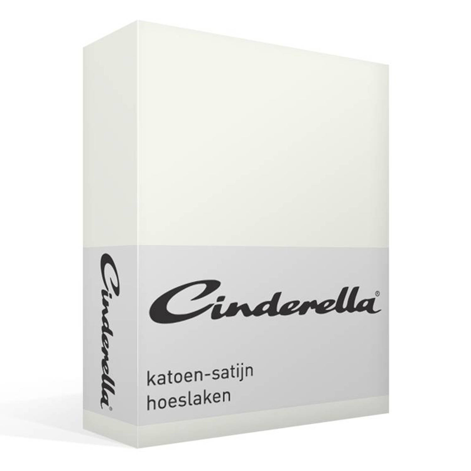 Cinderella Katoen-satijn Hoeslaken - 100% Katoen-satijn - Lits-jumeaux (180x200 Cm) - Ivory - Beige