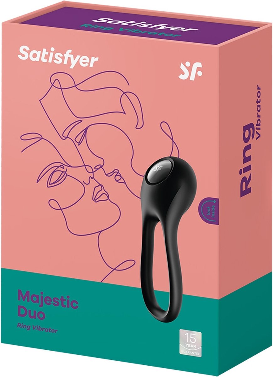 SATISFYER vibrerende penisring Majestic Duo - Zwart