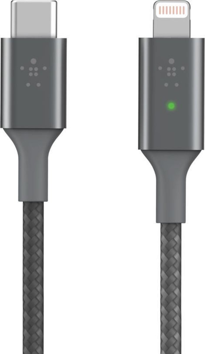 Belkin Smart led USB-C-naar-Lightning - Grijs