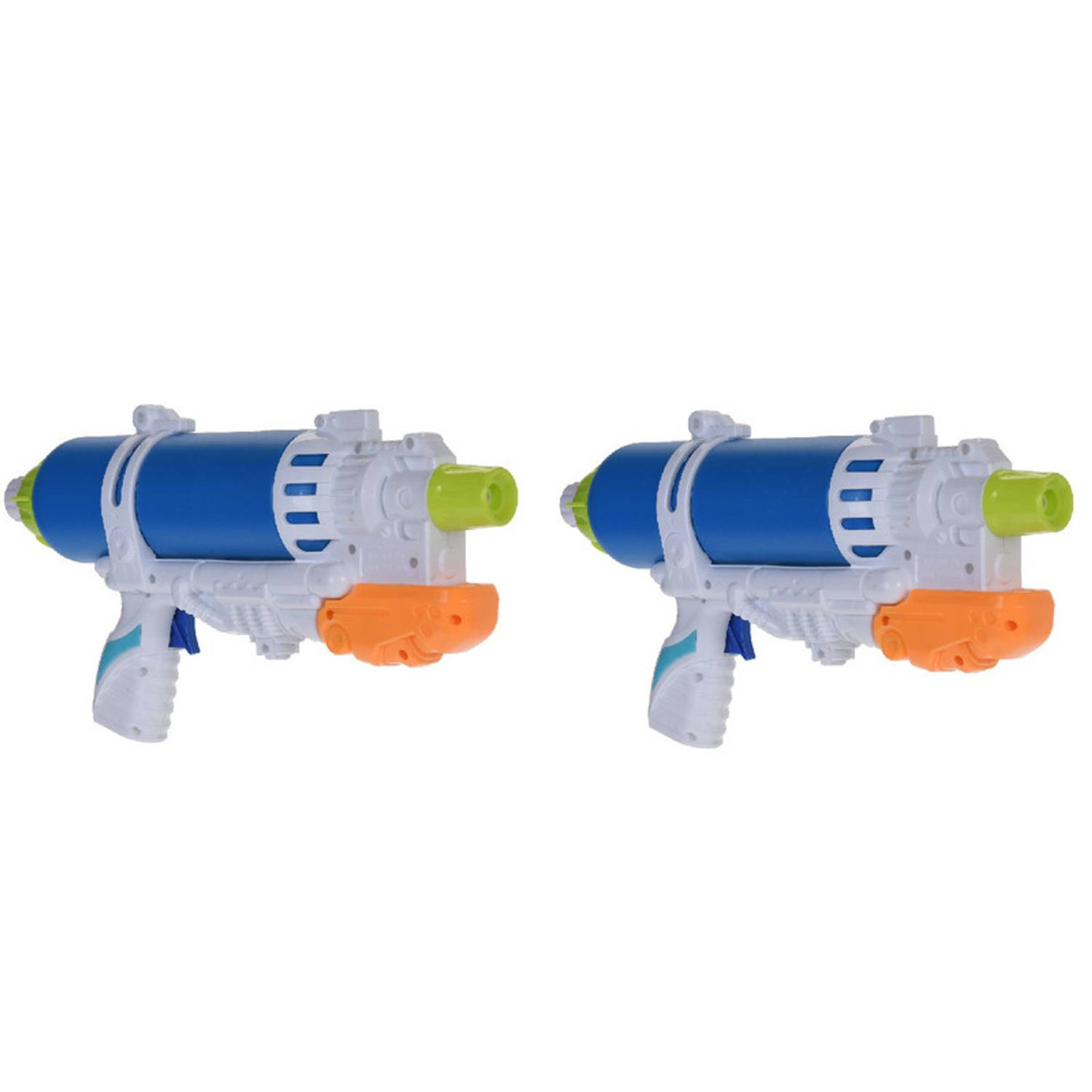 2x Waterpistool/waterpistolen 34 Cm/wit - Waterpistolen - Blauw