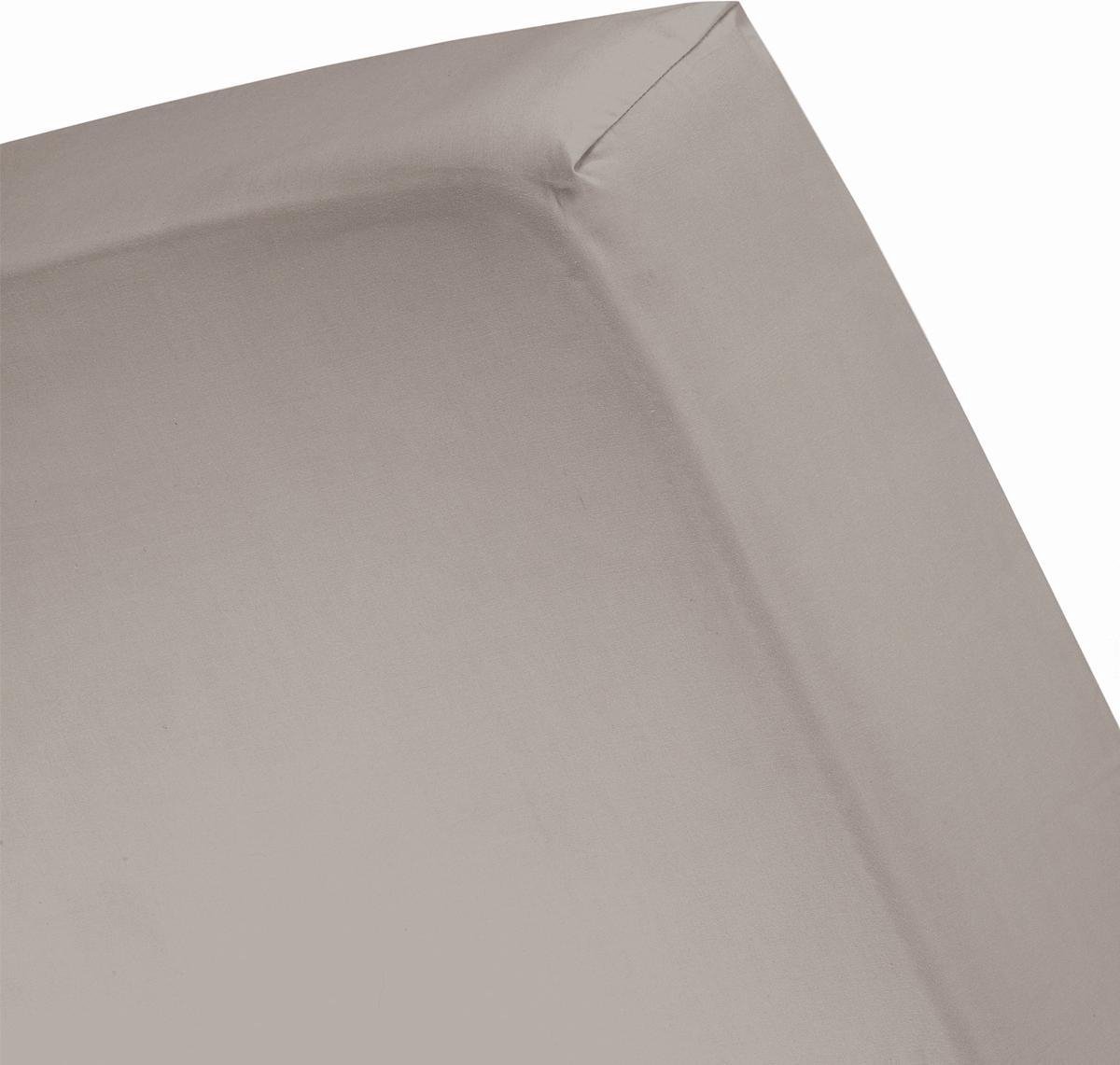 Cinderella Satijn Split-topper Hoeslaken - 100% Katoen-satijn - Lits-jumeaux (160x210 Cm) - Taupe - Bruin
