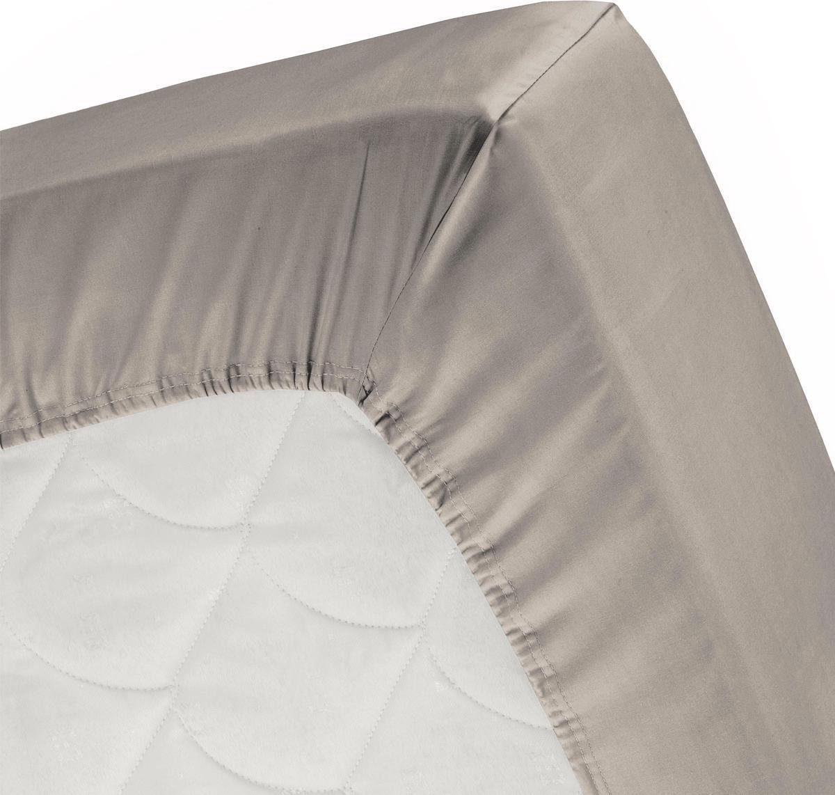 Cinderella Satijn Split-topper Hoeslaken - 100% Katoen-satijn - Lits-jumeaux (160x210 Cm) - Taupe - Bruin