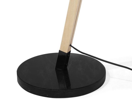 Beliani Hetton Staande Lamp Eikenhout 35 X 35 Cm - Zwart