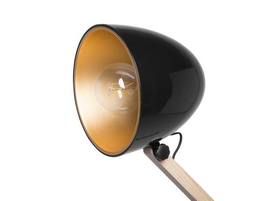 Beliani Hetton Staande Lamp Eikenhout 35 X 35 Cm - Zwart