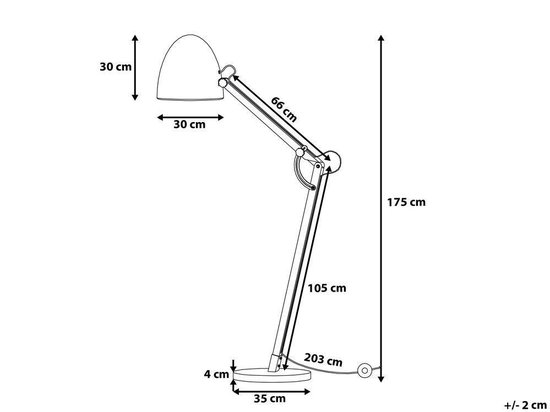 Beliani Hetton Staande Lamp Eikenhout 35 X 35 Cm - Zwart