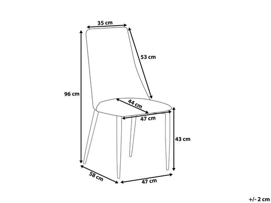 Beliani Clayton Eetkamerstoel Set Van 2 Fluweel 58 X 47 Cm - Grijs