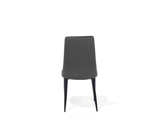 Beliani Clayton Eetkamerstoel Set Van 2 Fluweel 58 X 47 Cm - Grijs