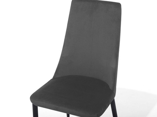 Beliani Clayton Eetkamerstoel Set Van 2 Fluweel 58 X 47 Cm - Grijs
