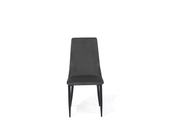 Beliani Clayton Eetkamerstoel Set Van 2 Fluweel 58 X 47 Cm - Grijs