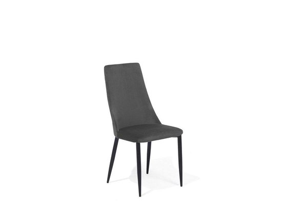 Beliani Clayton Eetkamerstoel Set Van 2 Fluweel 58 X 47 Cm - Grijs