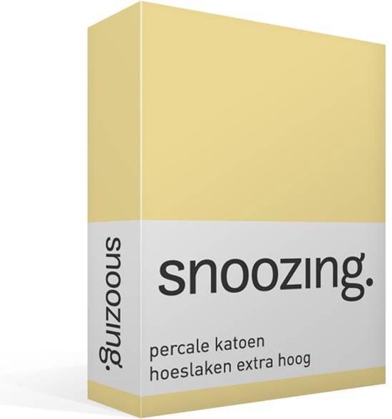 Snoozing - Hoeslaken - Percale Katoen - Extra Hoog - 120x220 - - Geel