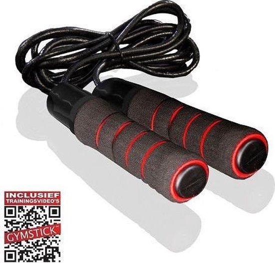 Gymstick Leren Springtouw - Met Online Trainingsvideo's - Zwart