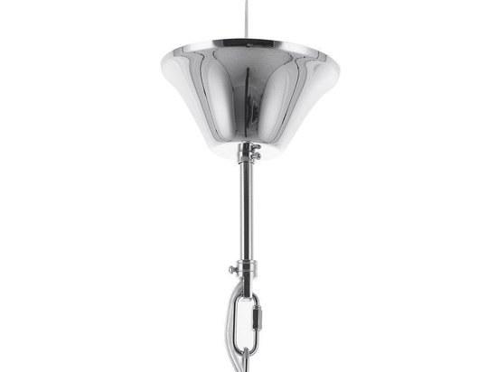 Beliani Ebron Hanglamp Verchroomd Metaal 38 X 38 Cm - Silver