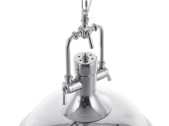 Beliani Ebron Hanglamp Verchroomd Metaal 38 X 38 Cm - Silver