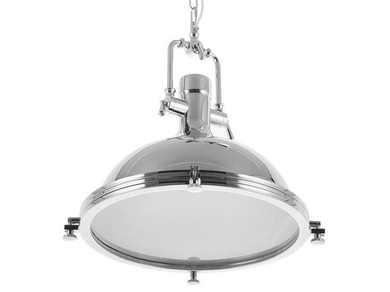 Beliani Ebron Hanglamp Verchroomd Metaal 38 X 38 Cm - Silver