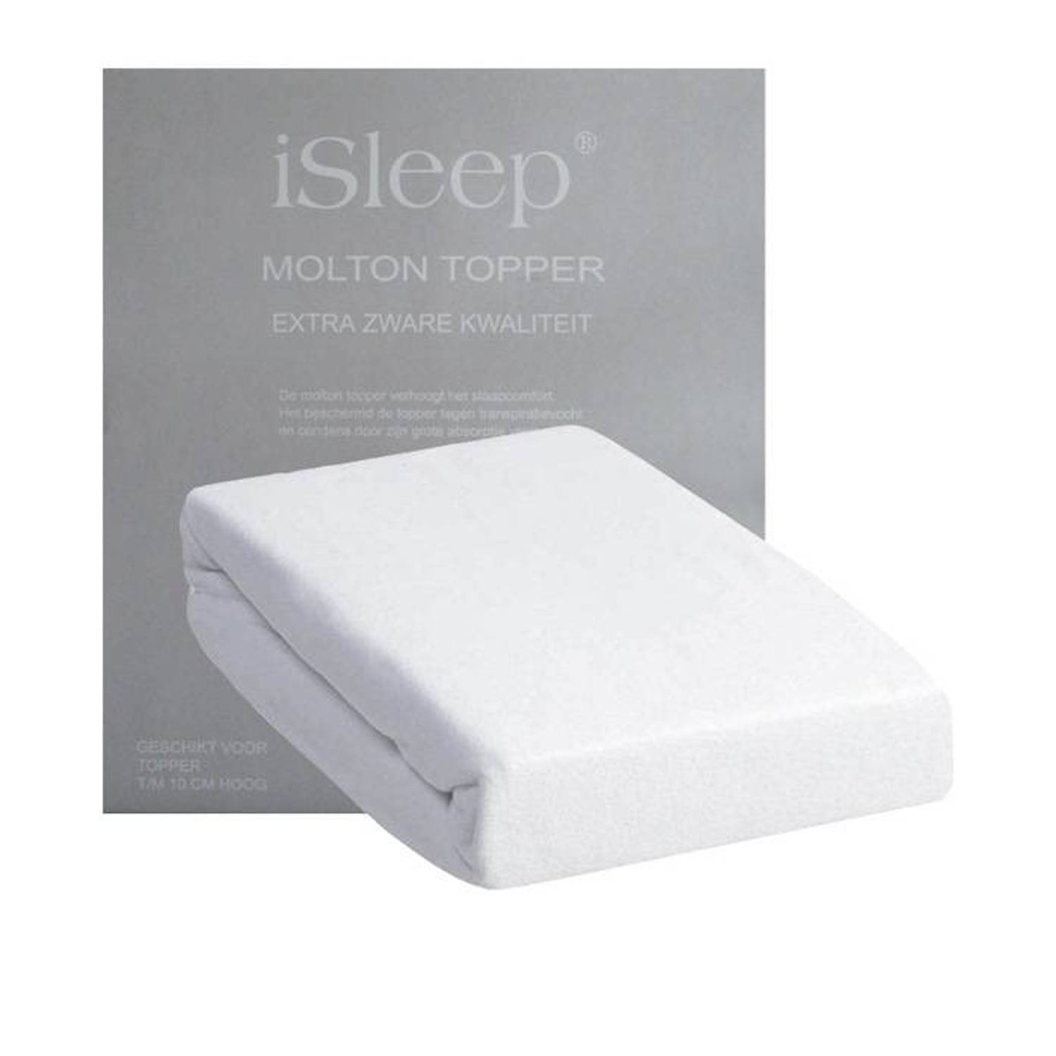 iSleep Molton Topper 180x220 - Wit