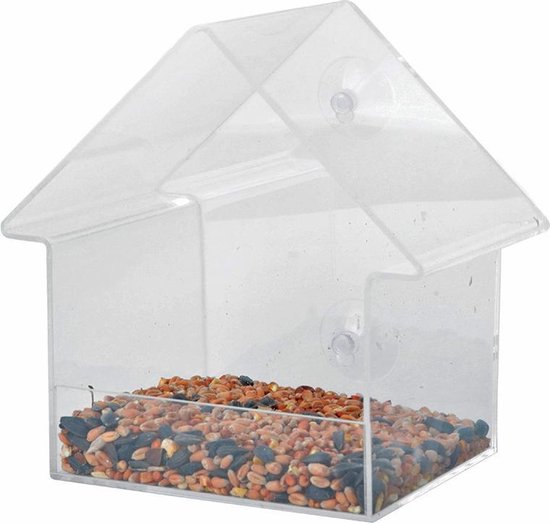 Esschert Design Voederhuisje Voor Het Raam Acryl 15x10x15,3 Cm Fb370