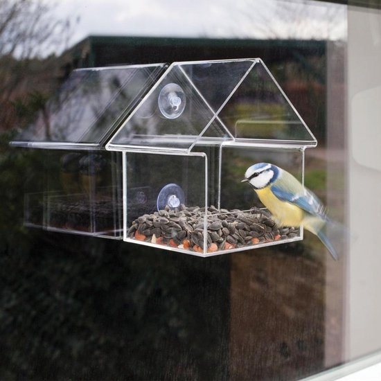 Esschert Design Voederhuisje Voor Het Raam Acryl 15x10x15,3 Cm Fb370