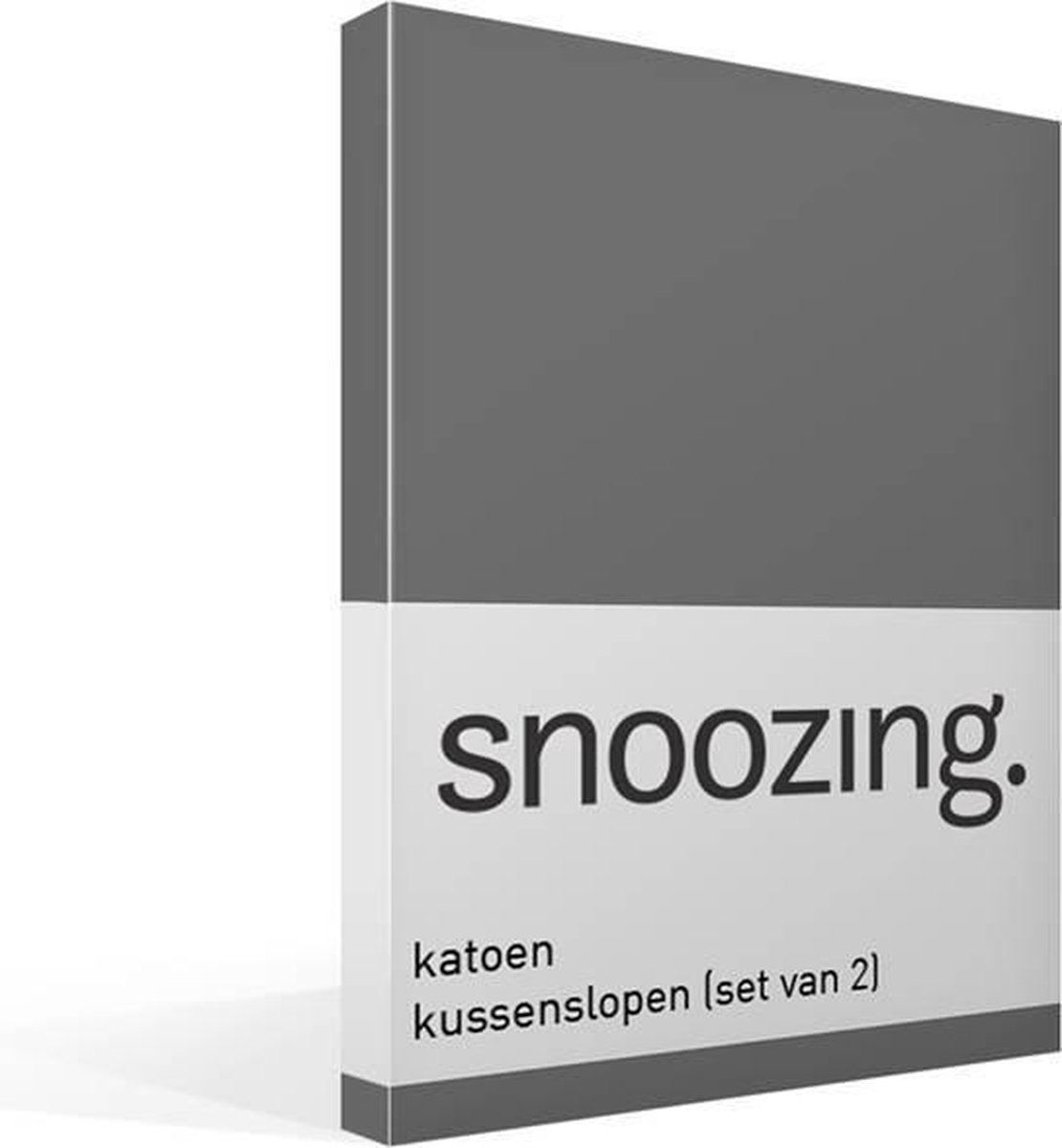 Snoozing Katoen Kussenslopen (Set Van 2) - 100% Katoen - 60x70 Cm - Standaardmaat - Antraciet - Grijs