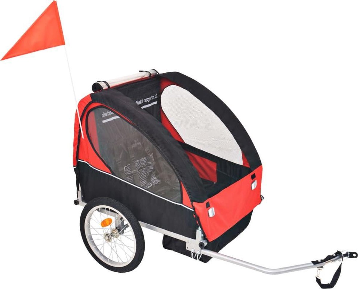 Vidaxl Fietskar Voor Kinderen 30 Kg Rood En - Zwart